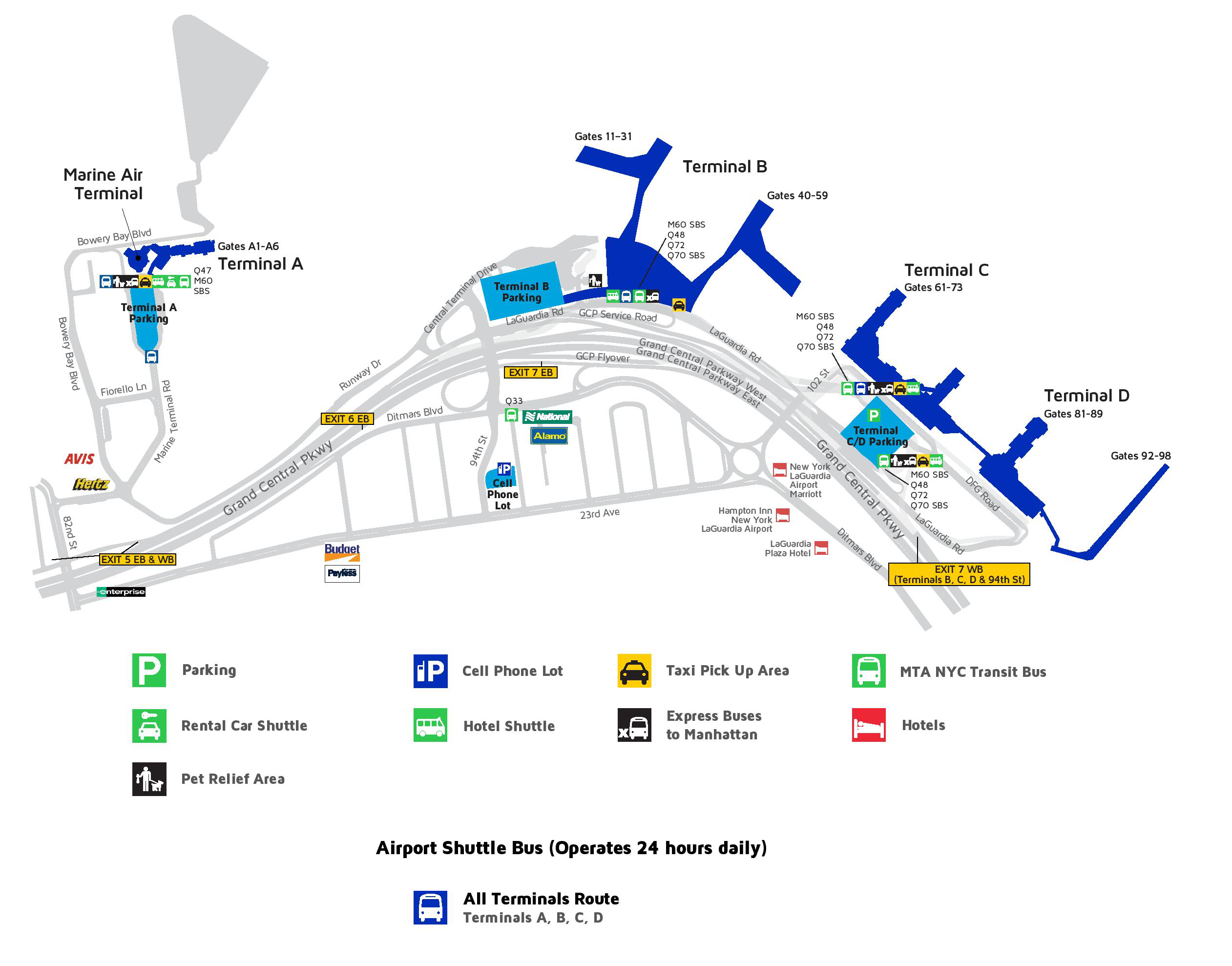 LGA airport map